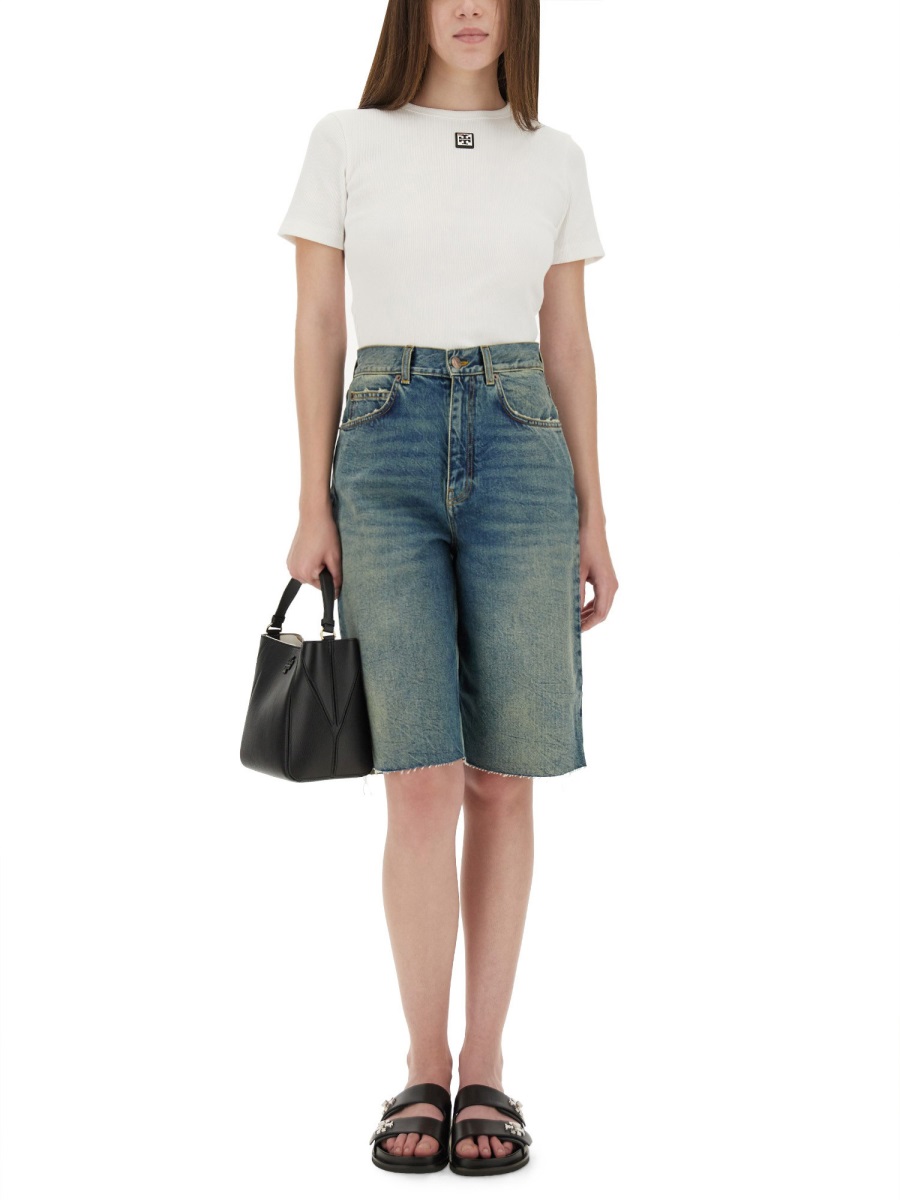 Tory Burch RIBBED COTTON T-SHIRT Wit