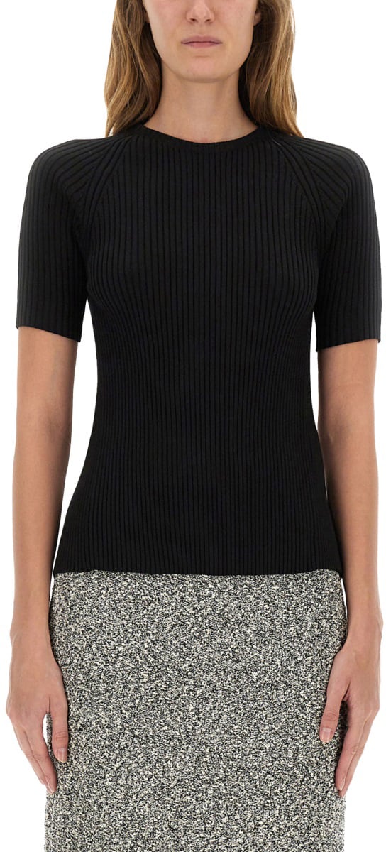 Tory Burch RIBBED COTTON PULLOVER Zwart