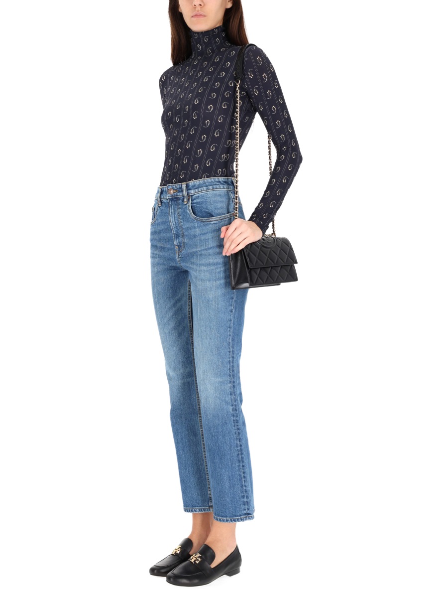 Tory Burch SHIRT WITH PRINT Blauw