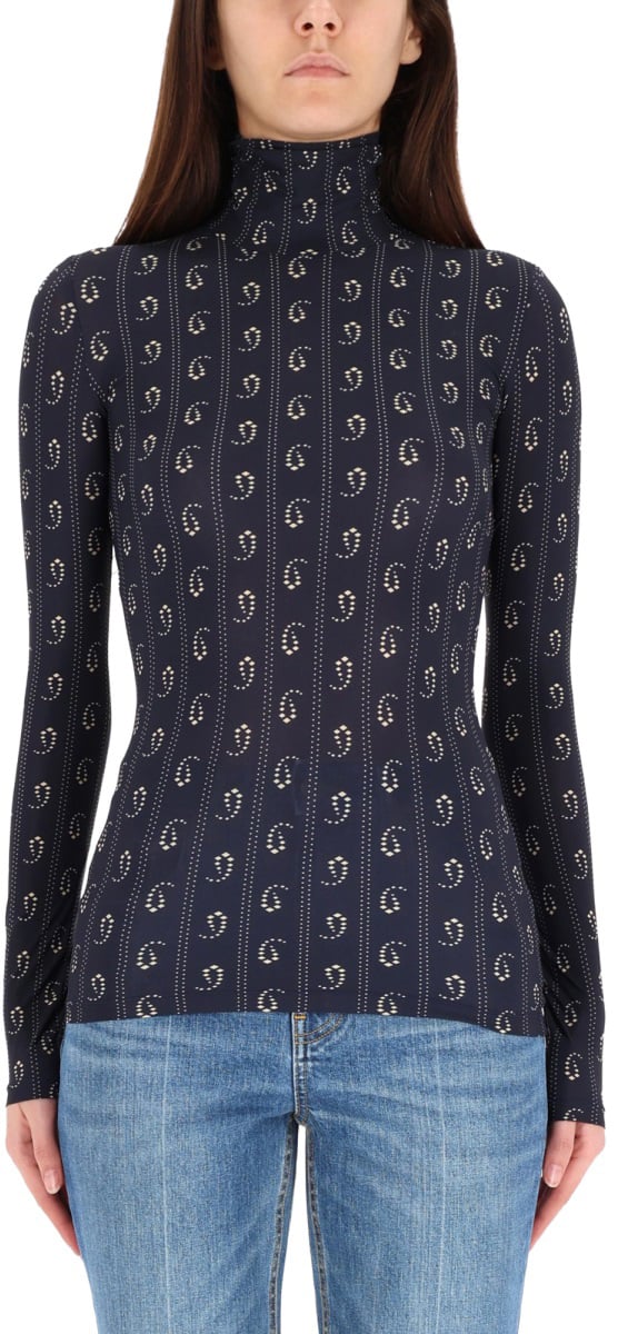 Tory Burch SHIRT WITH PRINT Blauw