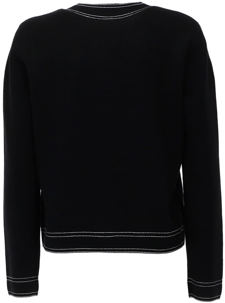 Tory Burch TOPSTITCHED CARDIGAN Zwart