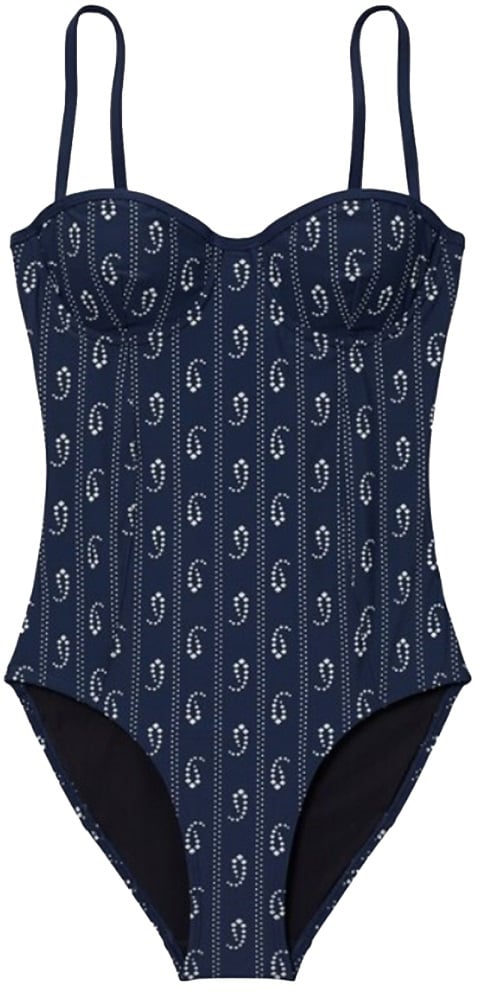 Tory Burch ONE PIECE SWIMSUIT WITH "PAISLEY" PRINT Blauw