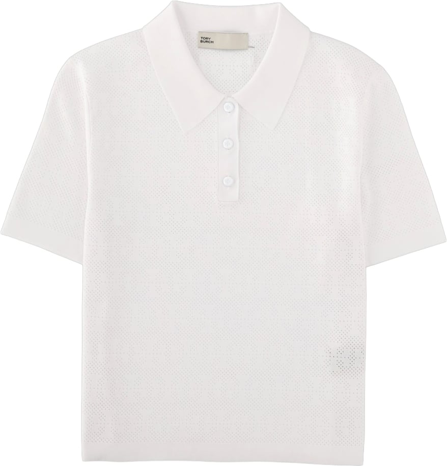 Tory Burch POLO IN VISCOSA POINTELLE Wit