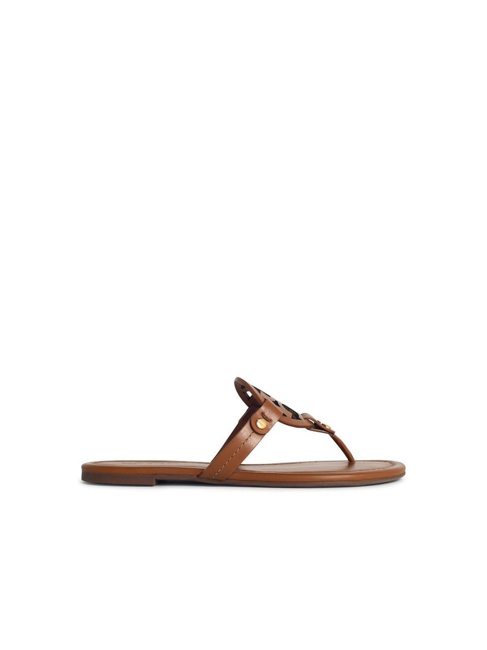 Tory Burch Miller' Brown Leather Flip-Flops Rood