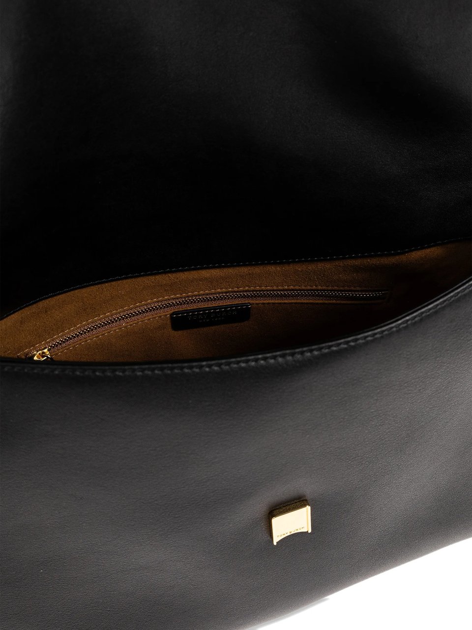 Tory Burch Black Charlie Large Leather Shoulder Bag Zwart