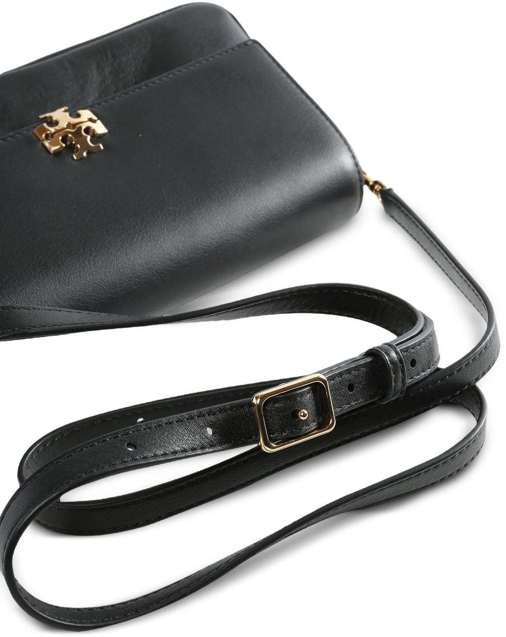 Tory Burch Black Charlie Small Leather Shoulder Bag Zwart