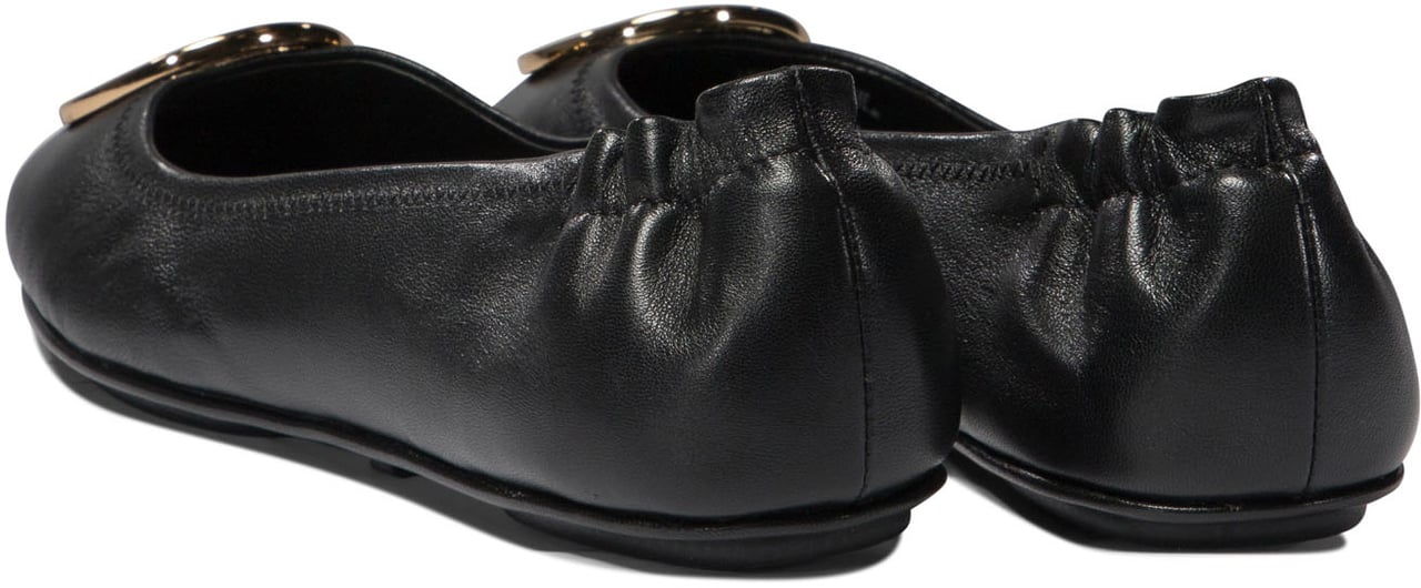 Tory Burch MINNIE TRAVEL BALLET WITH METAL LOGO Zwart