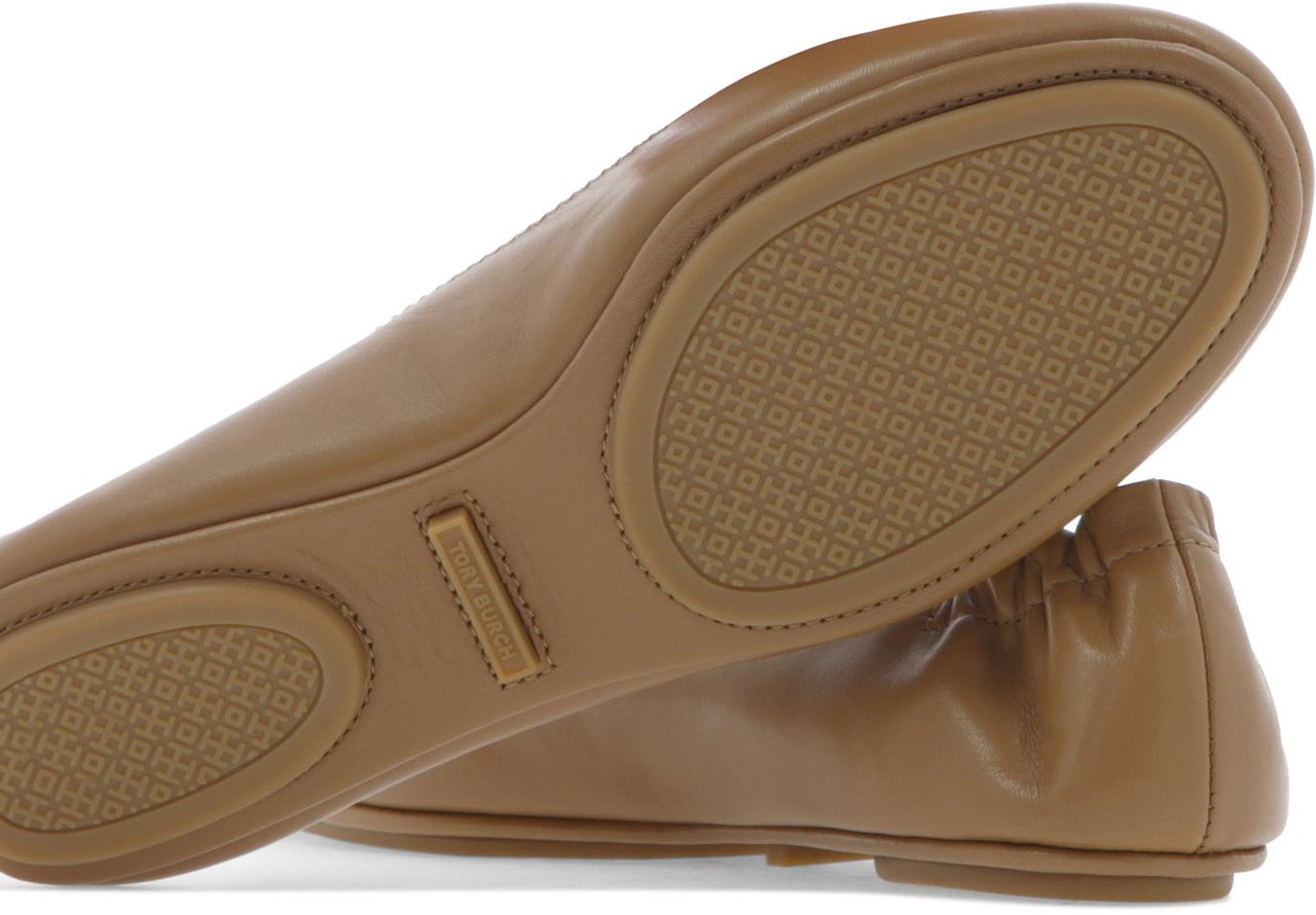 Tory Burch MINNIE TRAVEL BALLET WITH METAL LOGO Bruin