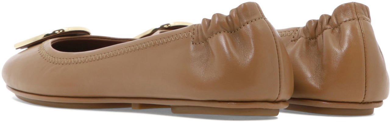 Tory Burch MINNIE TRAVEL BALLET WITH METAL LOGO Bruin
