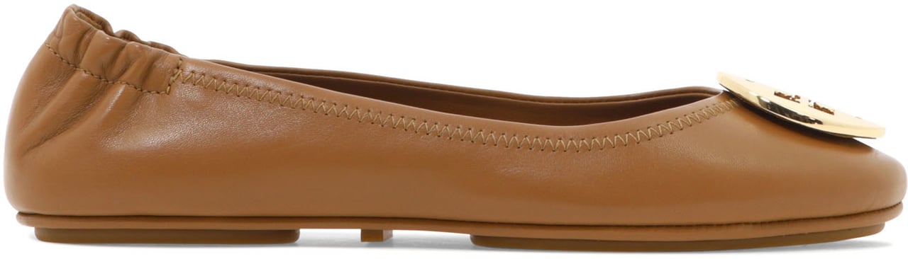 Tory Burch MINNIE TRAVEL BALLET WITH METAL LOGO Bruin
