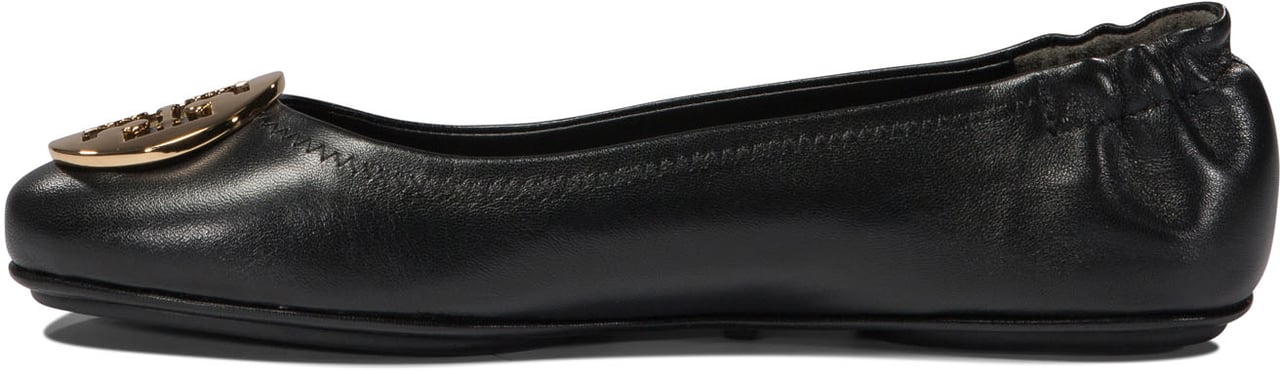 Tory Burch MINNIE TRAVEL BALLET WITH METAL LOGO Zwart