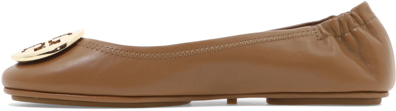 Tory Burch MINNIE TRAVEL BALLET WITH METAL LOGO Bruin