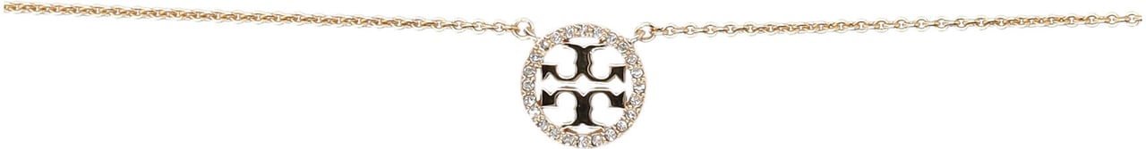 Tory Burch Miller Pave Pendant Necklace Tory Gold Crystal Goud