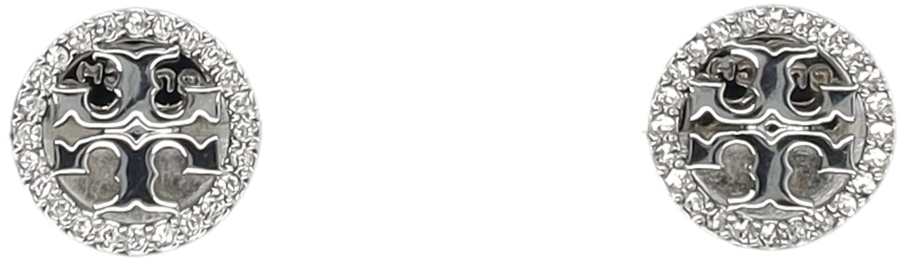 Tory Burch Miller Pave Stud Earring Tory Silver Crystal Zilver