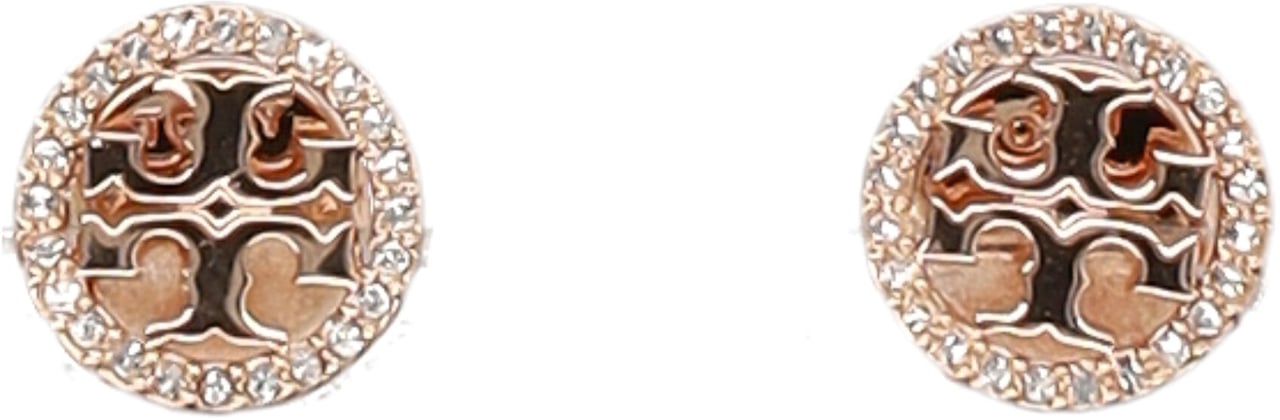 Tory Burch Miller Pave Stud Earring Rose Gold Crystal Goud