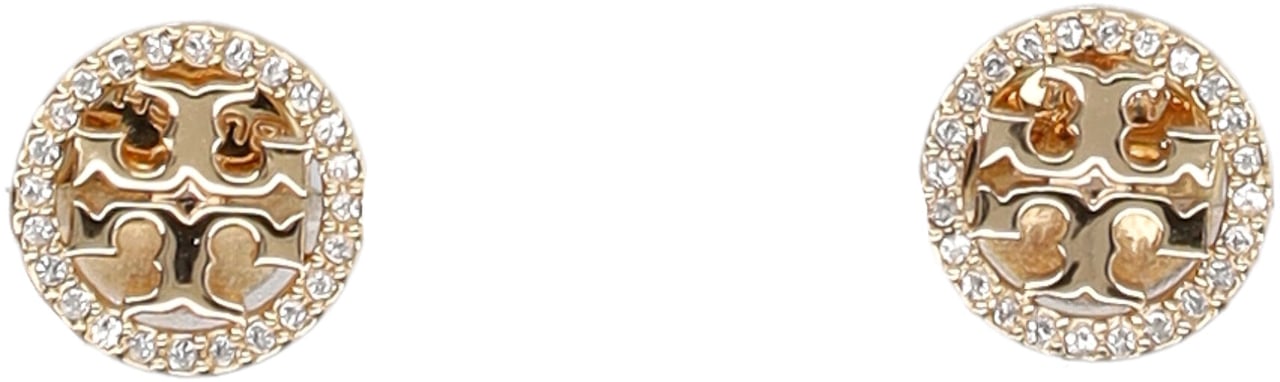 Tory Burch Miller Pave Stud Earring Tory Gold Crystal Goud