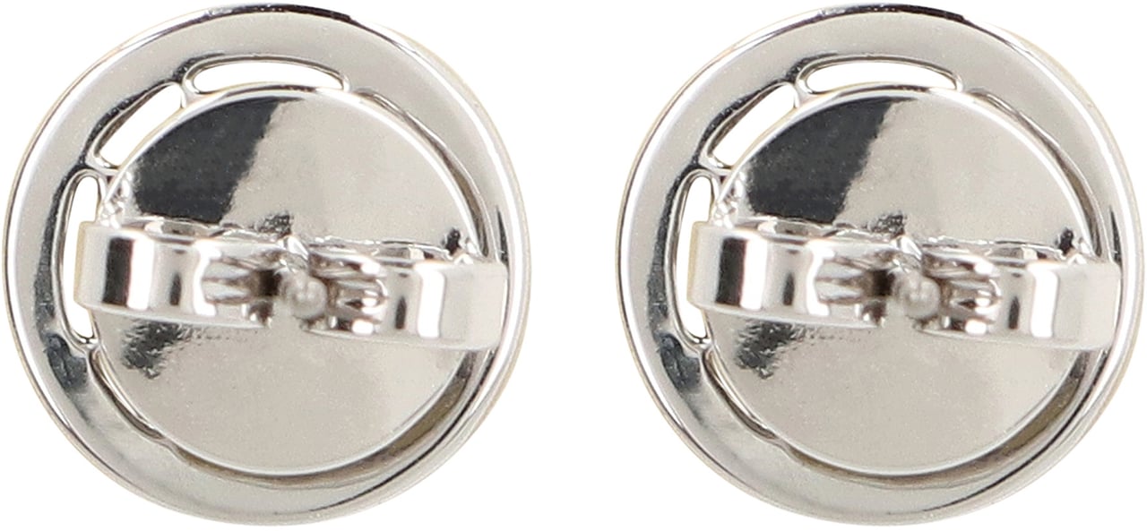 Tory Burch Miller logoed earrings Zilver