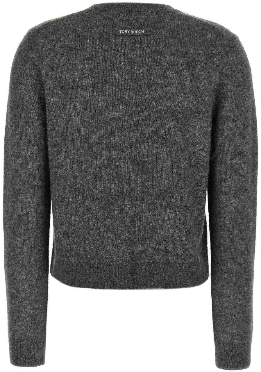 Tory Burch Gray Cashmere Cardigan Grijs