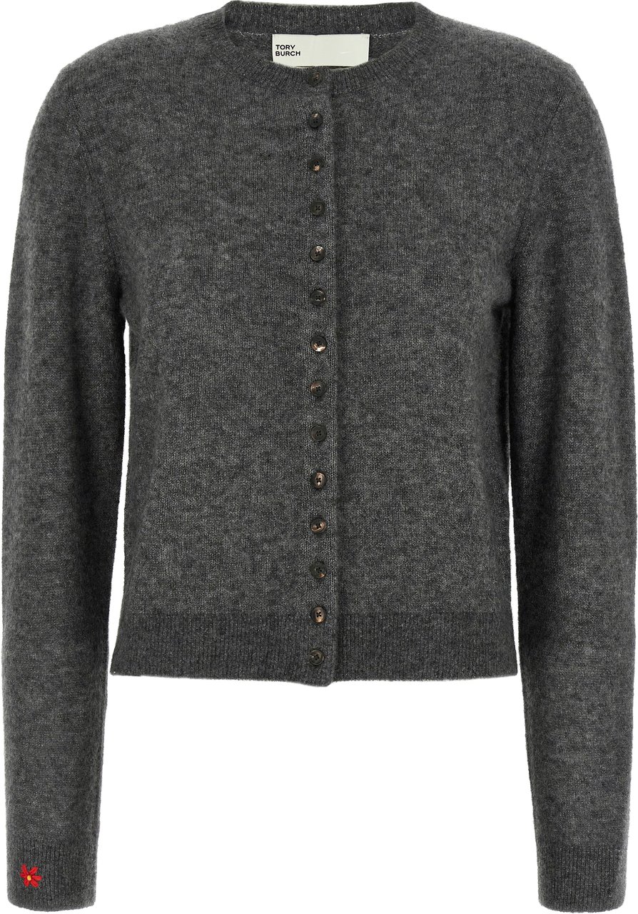 Tory Burch Gray Cashmere Cardigan Grijs