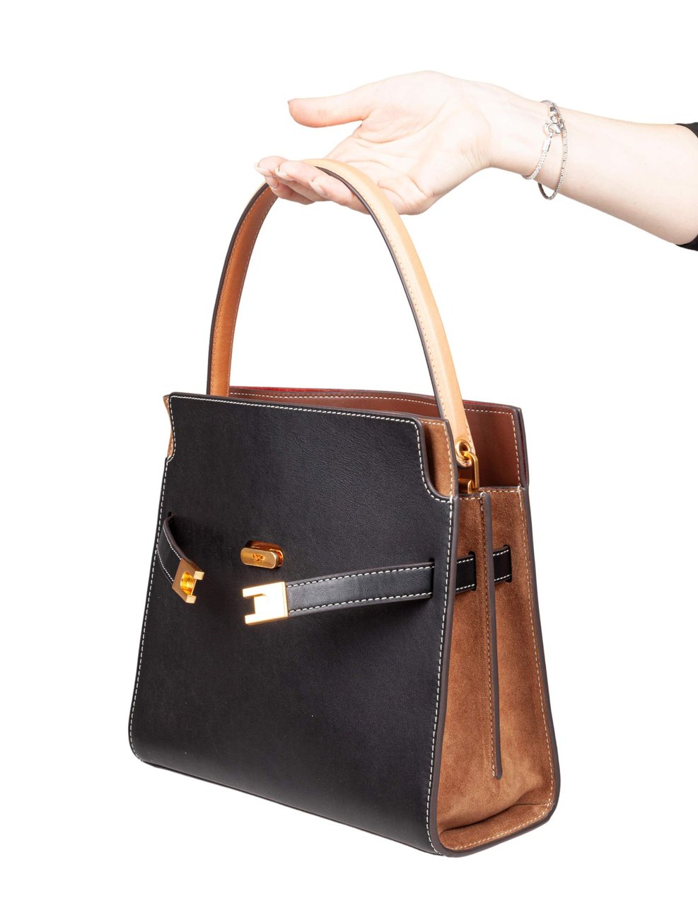 Tory Burch Tory burch lee radziwill small leather bag in black Zwart