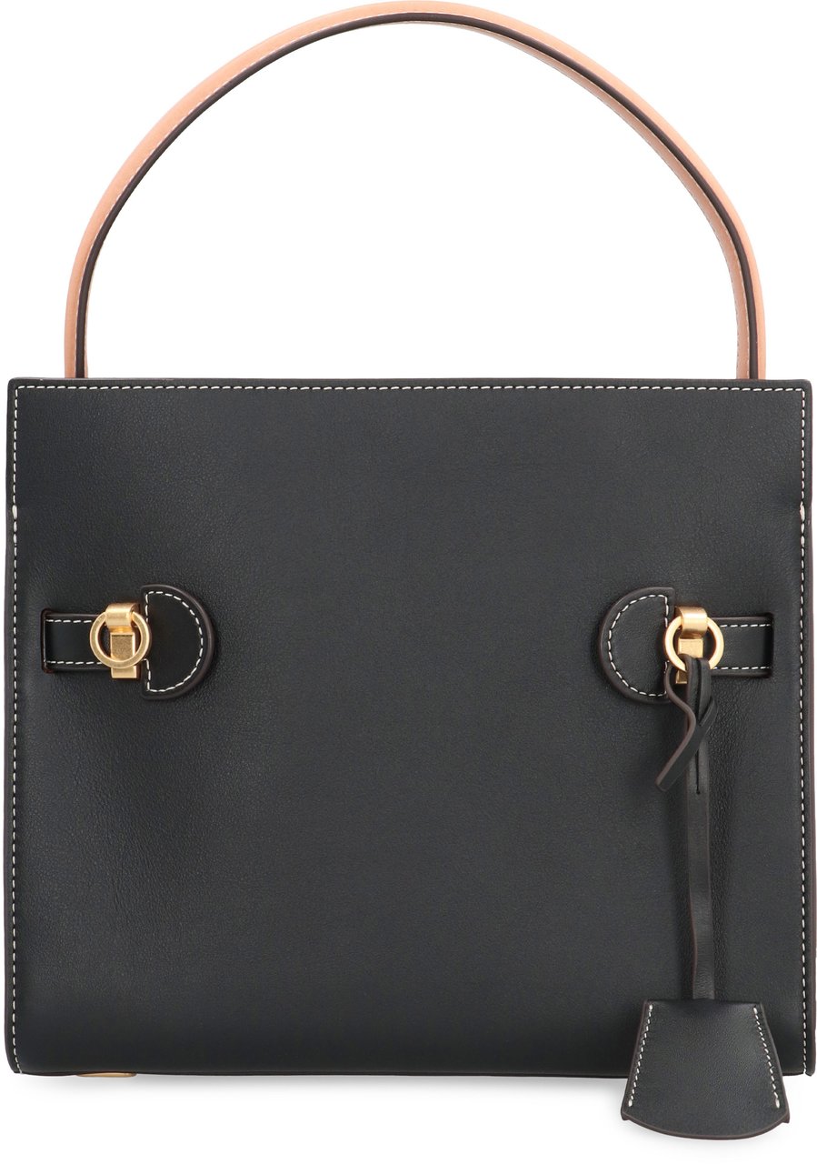 Tory Burch Double Lee Radziwill Leather handbag Zwart
