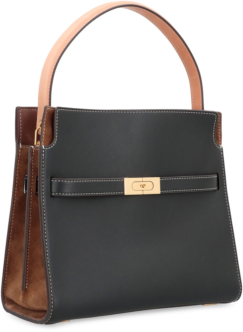 Tory Burch Double Lee Radziwill Leather handbag Zwart