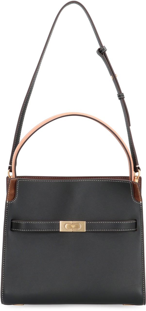 Tory Burch Double Lee Radziwill Leather handbag Zwart