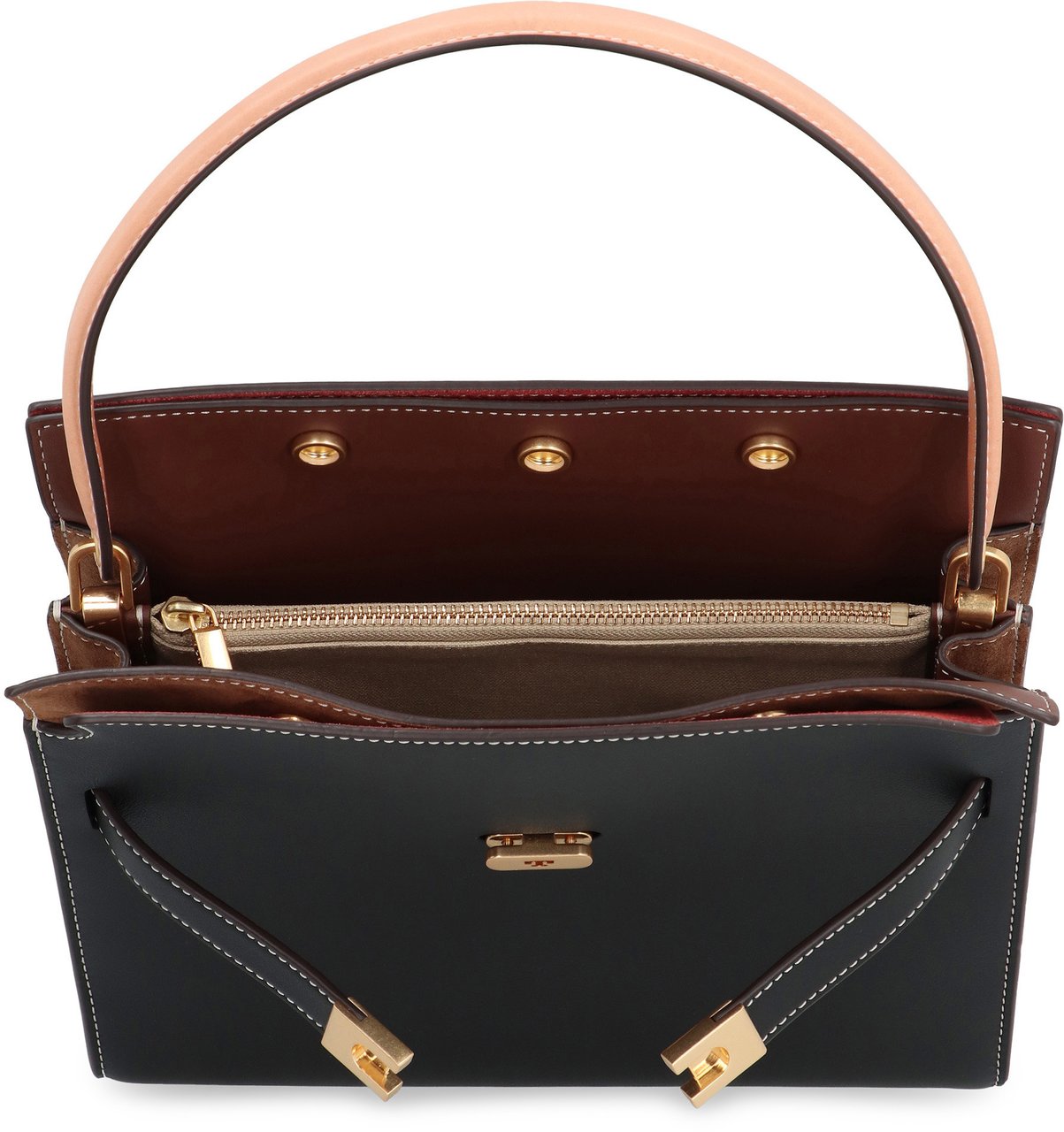 Tory Burch Double Lee Radziwill Leather handbag Zwart