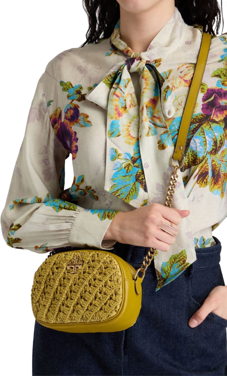 Tory Burch Kira Crochet Logo Camera Bag Groen