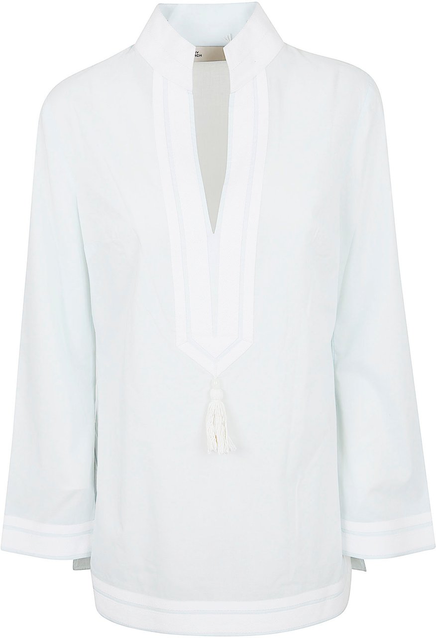 TORY BURCH Cotton Tory Tunic Lichtblauw