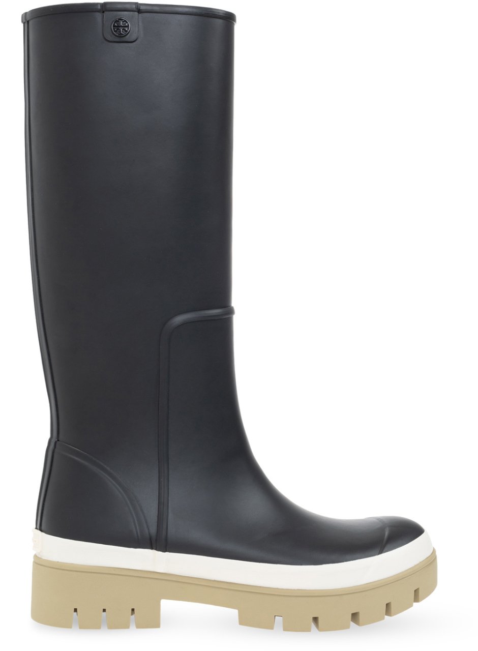 Tory Burch Hurricane Tall Wellington Rain Boots Zwart