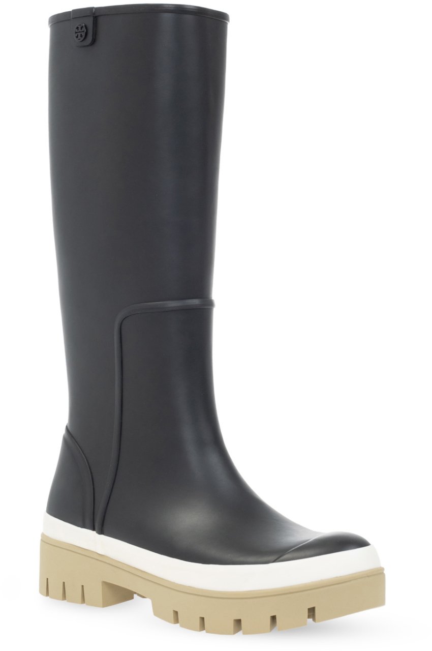 Tory Burch Hurricane Tall Wellington Rain Boots Zwart
