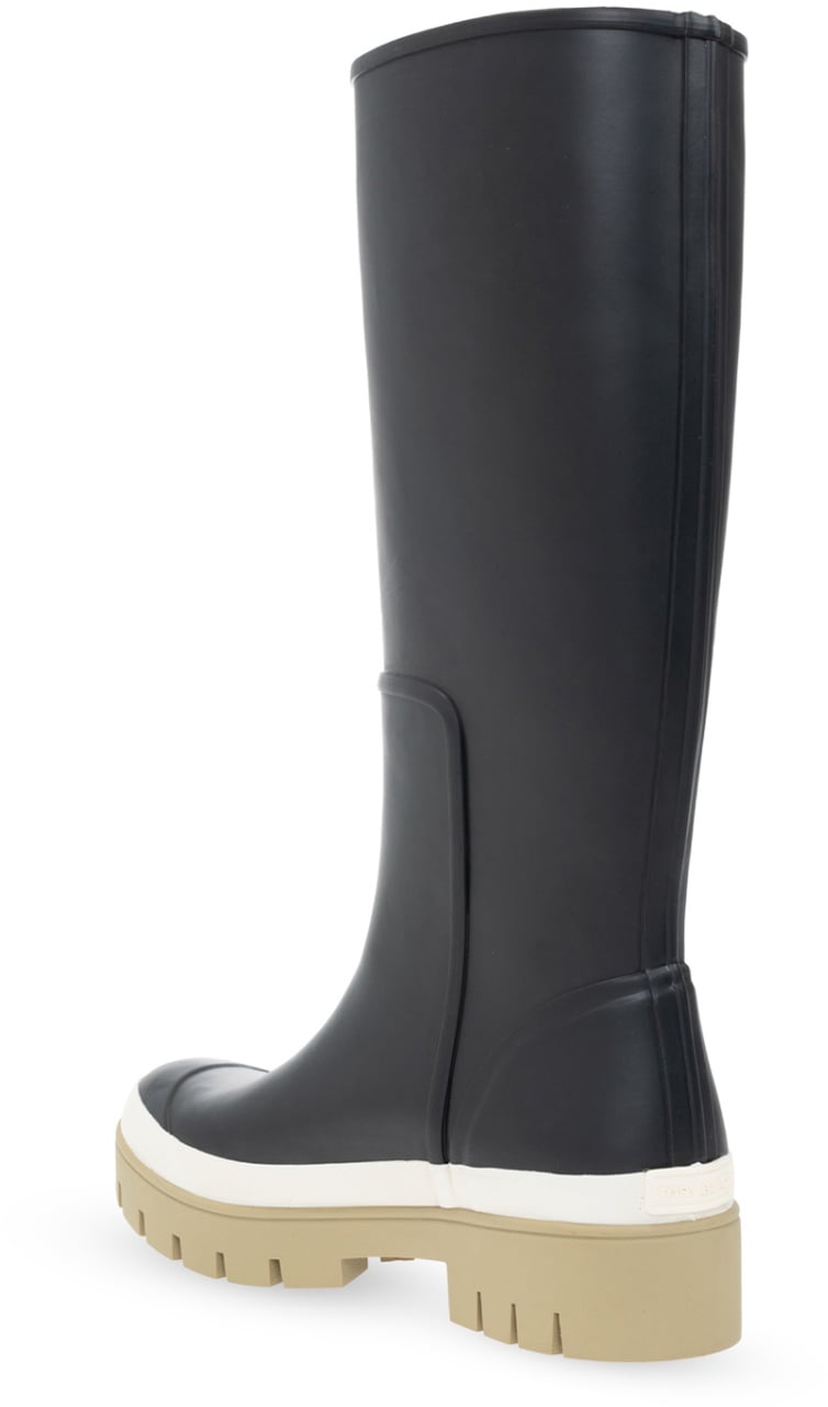 Tory Burch Hurricane Tall Wellington Rain Boots Zwart