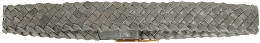 Tory Burch Leather Woven Belt Grijs