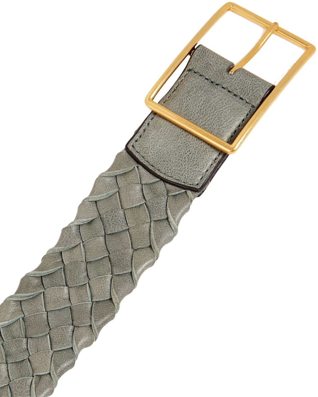 Tory Burch Leather Woven Belt Grijs