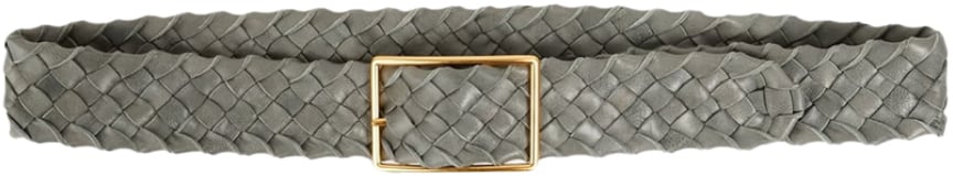 Tory Burch Leather Woven Belt Grijs