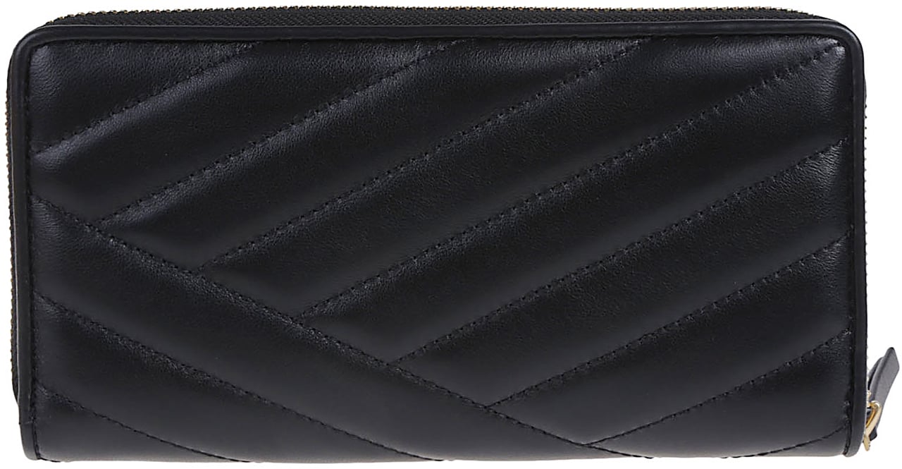 Tory Burch Kira Chevron Zip Continental Wallet Black Zwart
