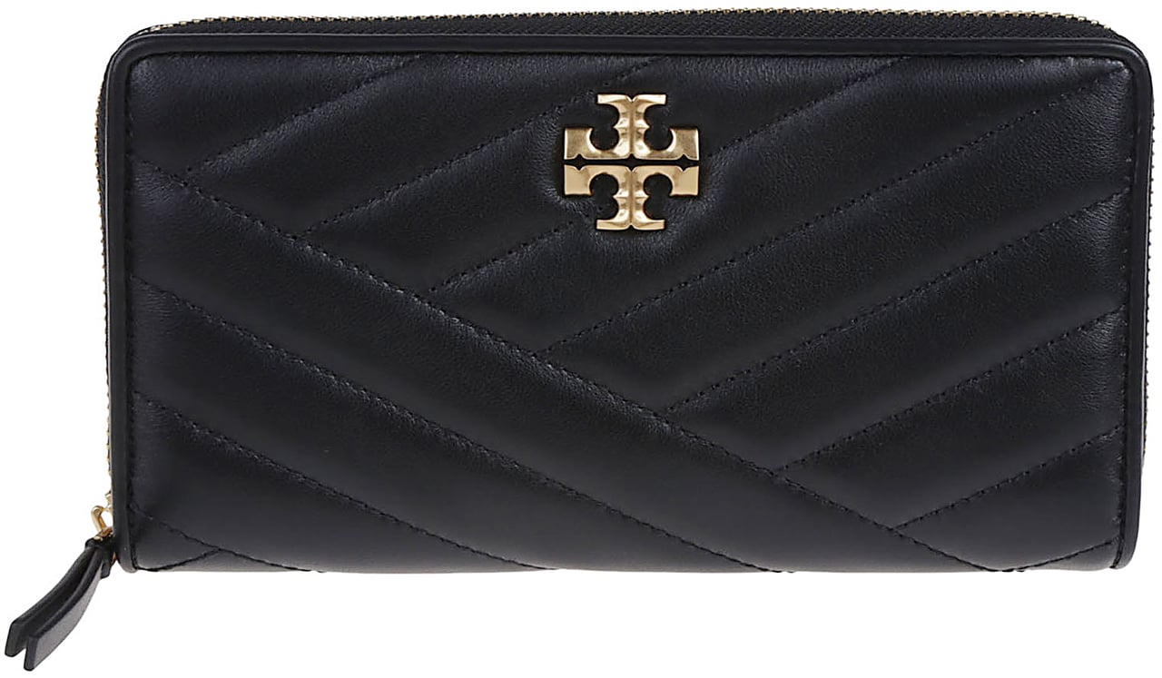 Tory Burch Kira Chevron Zip Continental Wallet Black Zwart