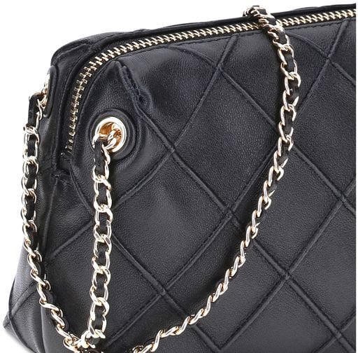 Tory Burch Tory Burch Black Calf Leather Bos Taurus Shoulder Bag Zwart