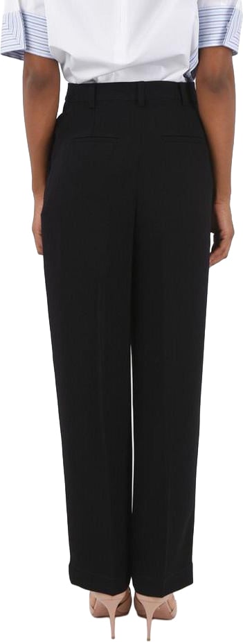 Tory Burch Black Acetate Casual Pants Zwart