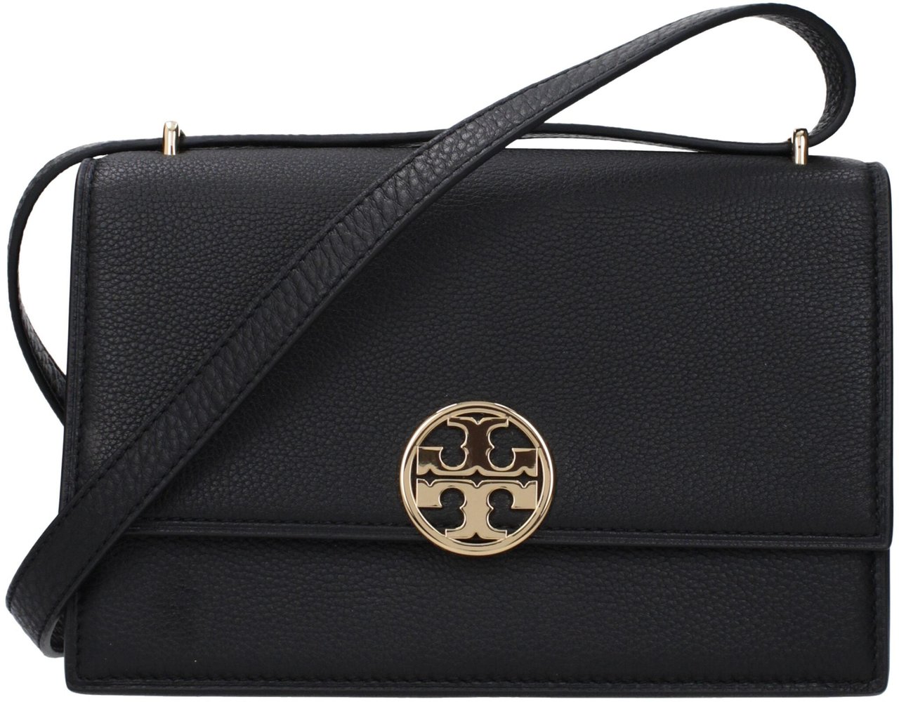 Tory Burch Tory Burch Black Leather Crossbody Bag Zwart
