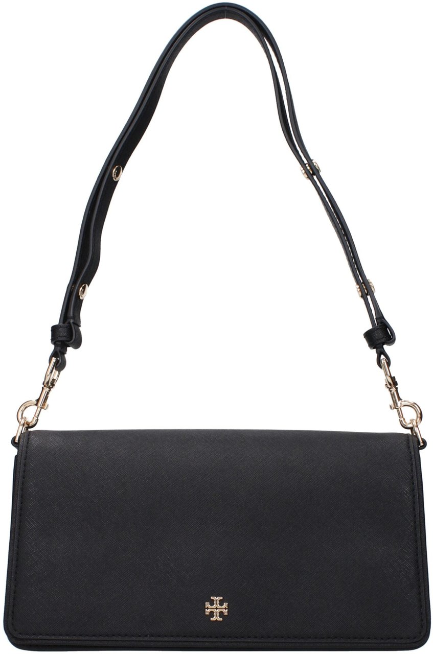 Tory Burch Tory Burch Black Leather Shoulder Bag Zwart