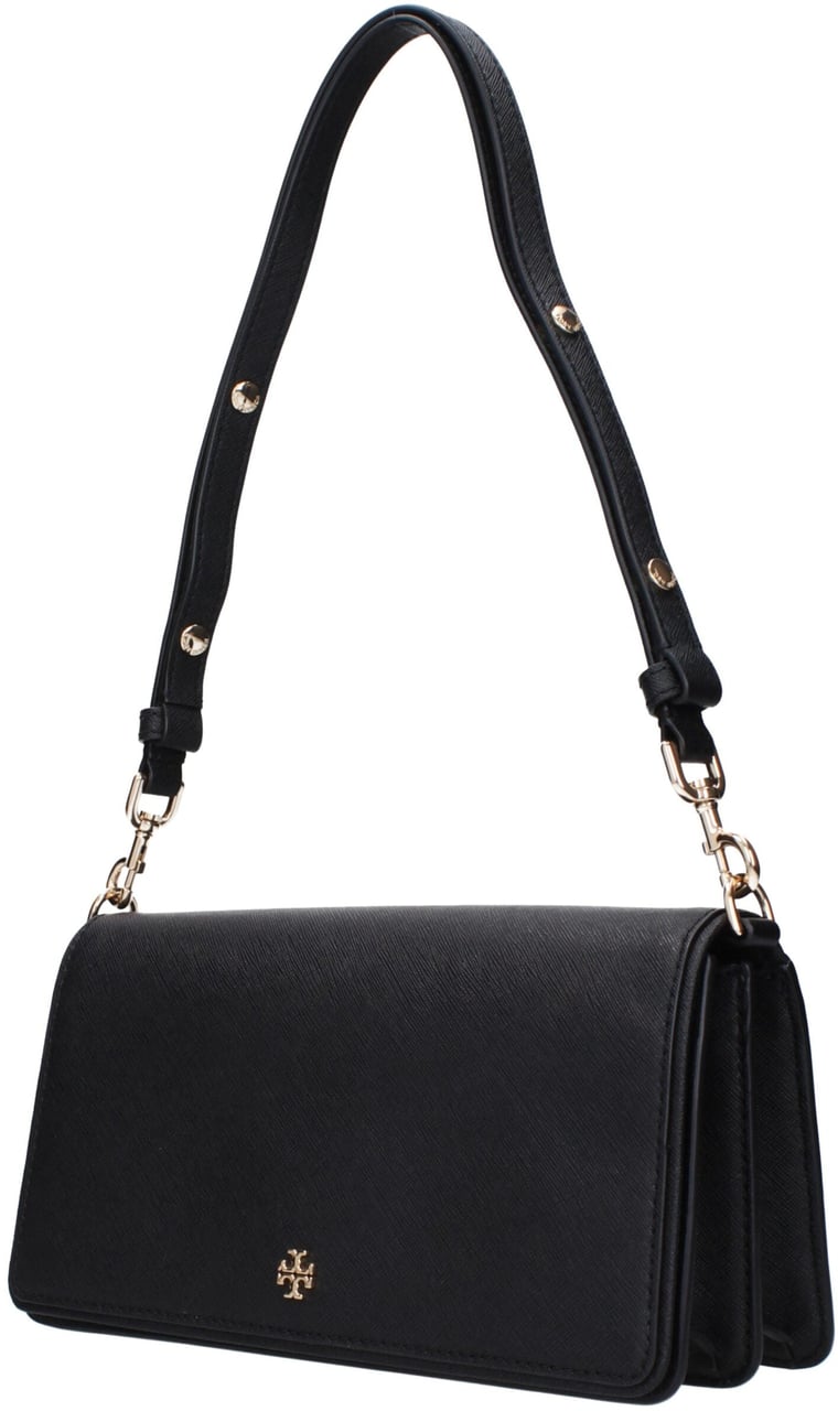 Tory Burch Tory Burch Black Leather Shoulder Bag Zwart