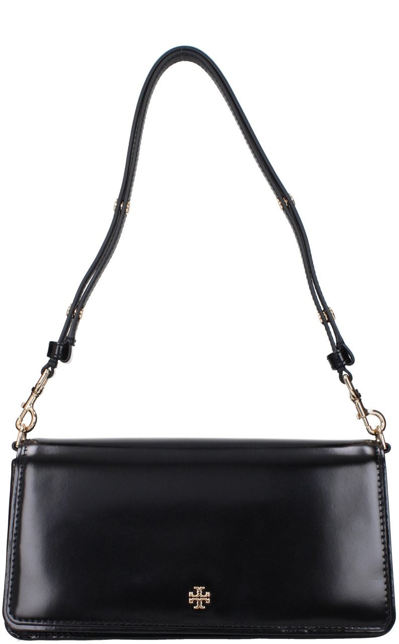 Tory Burch Tory Burch Black Leather Shoulder Bag Zwart