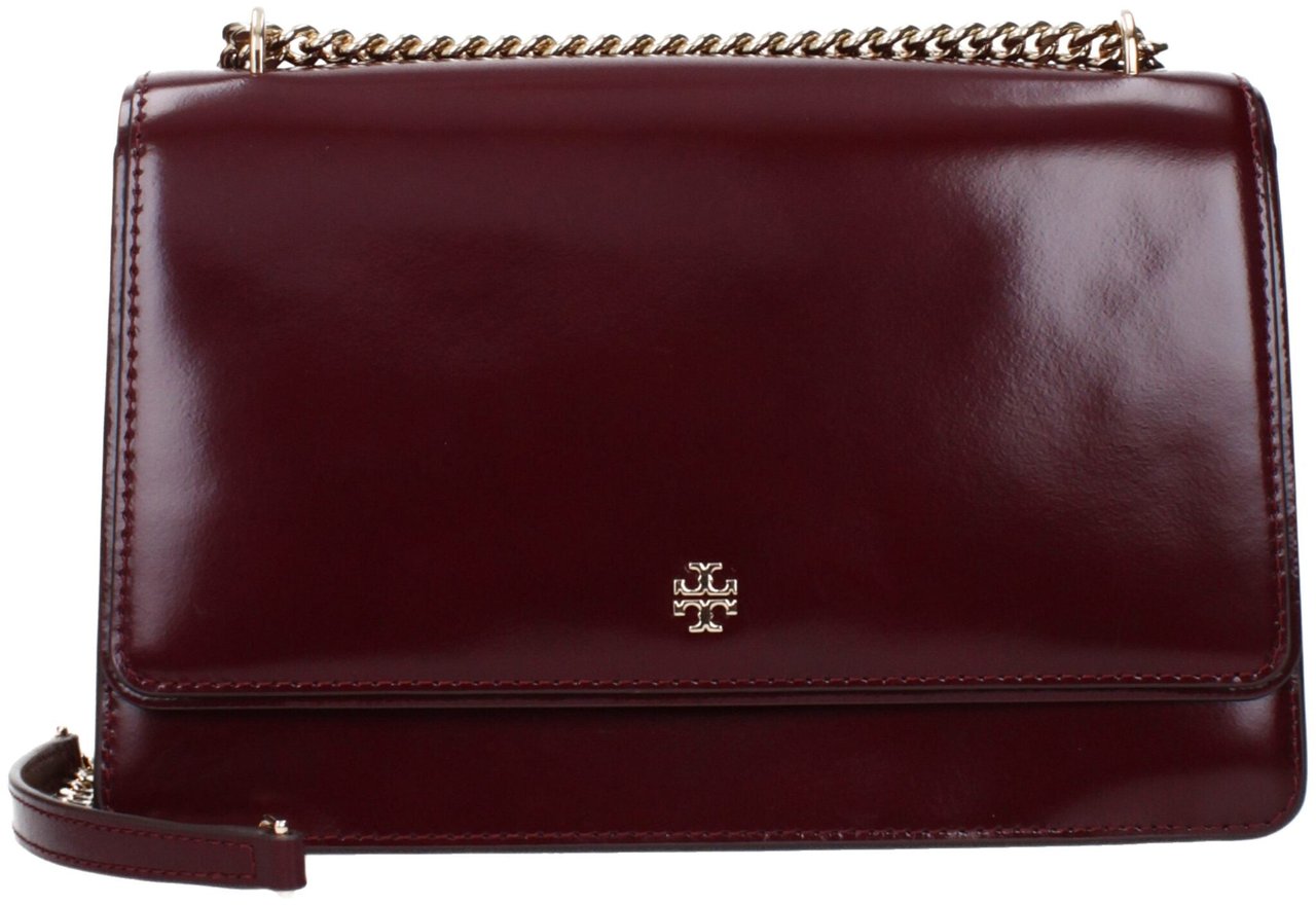 Tory Burch Tory Burch Red Leather Crossbody Bag Oranje