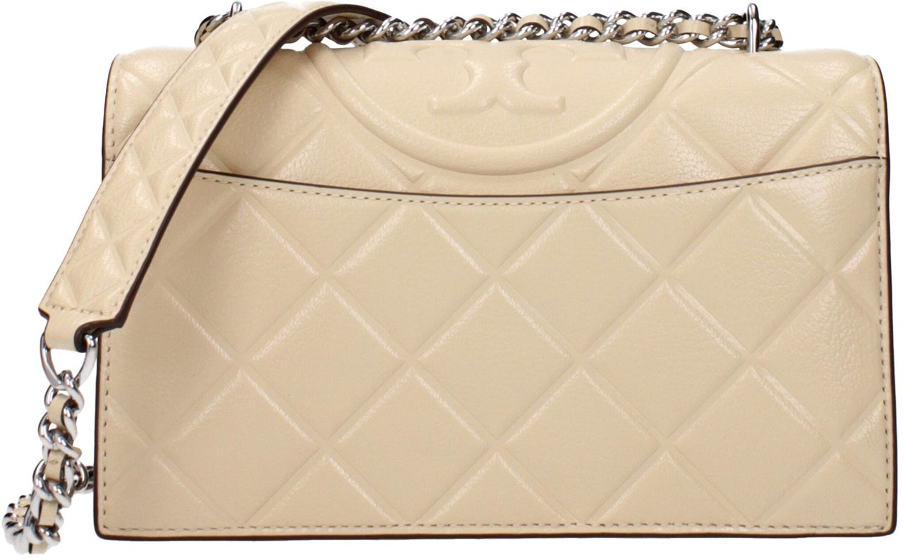 Tory Burch Beige Leather Crossbody Bag Beige