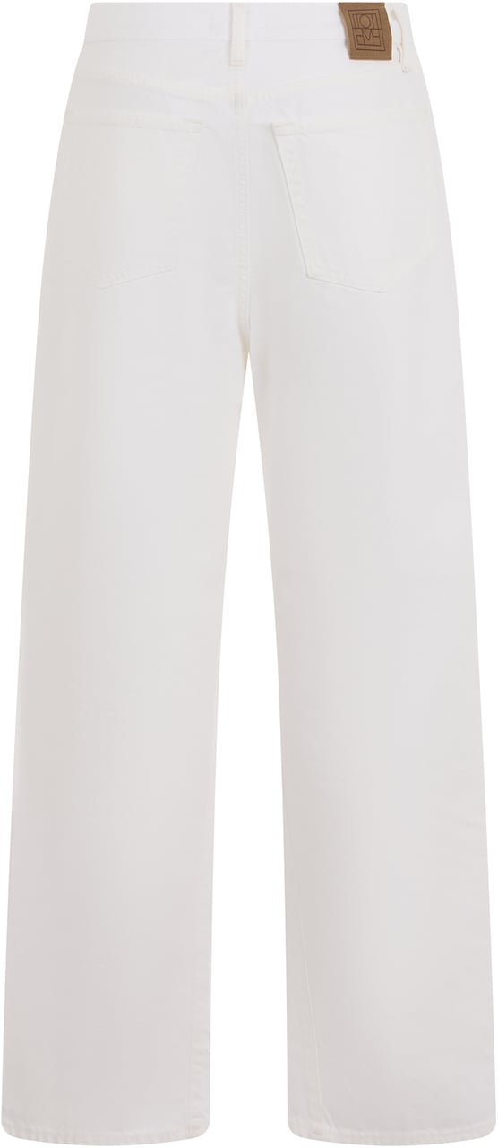 Toteme Straight jeans in cotton denim Wit