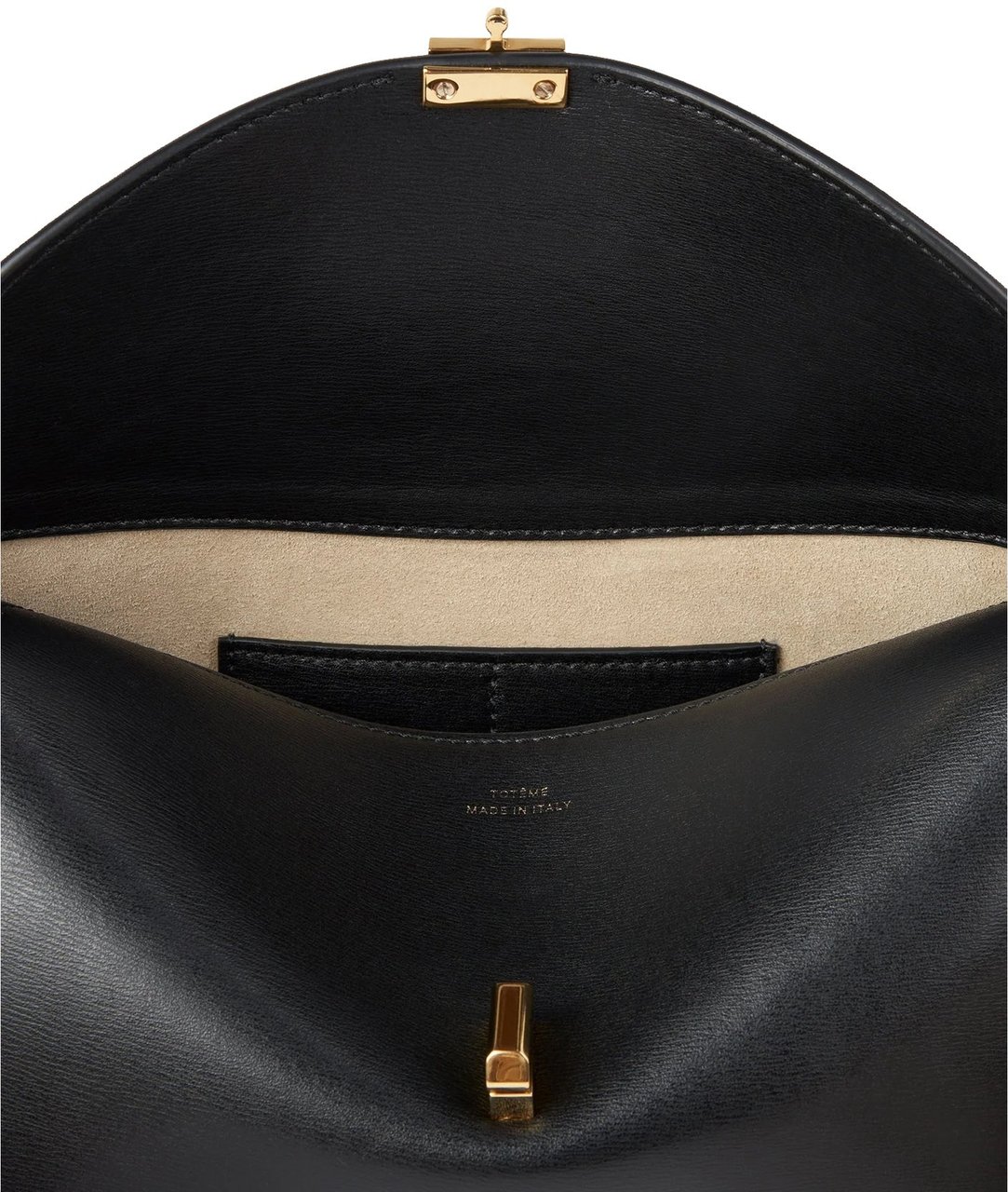 Toteme T-Lock leather clutch Bag Zwart