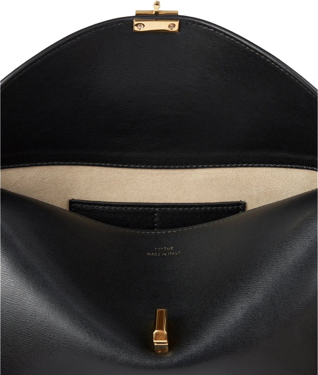 Toteme Toteme T-Lock leather clutch Bag Zwart