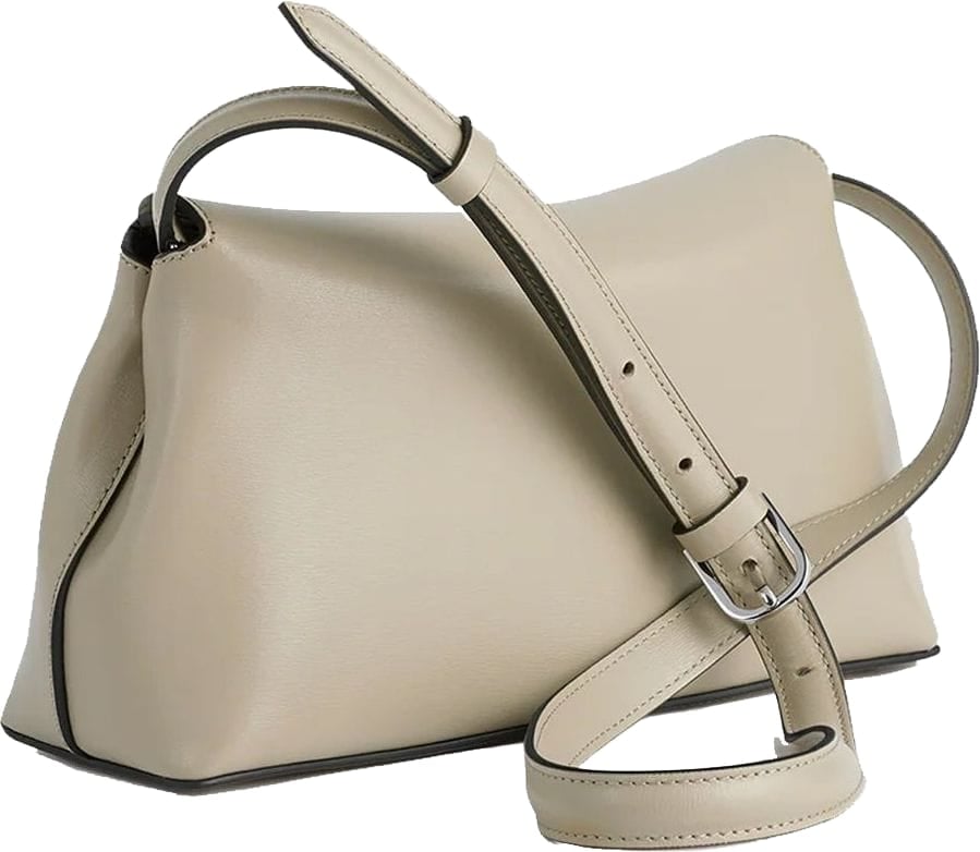 Toteme TOTEME T-lock Leather Clutch Bag Wit